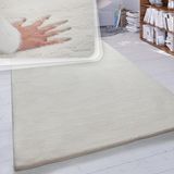 Paco Home Hoogpolig vloerkleed woonkamer kunstvacht superzacht effen 200x290 cm Crème