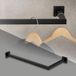 ML-Design Garderobe pour montage mural, D30cm x L60cm, noir, acier, inoxydable, en L