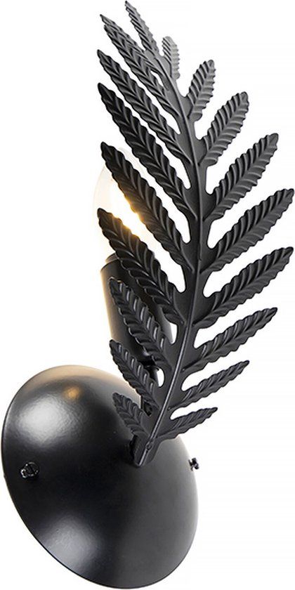 Naamloos Ylumen Wandlamp Palm 1 blad - Zwart - H 32 cm - Metaal