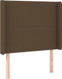 vidaXL Hoofdbord - Stof - Donkerbruin - 93x16x118/128 cm
