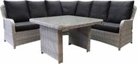 AVH-Collectie Bilbao XL hoek dining loungeset verstelbaar 4-delig grijs