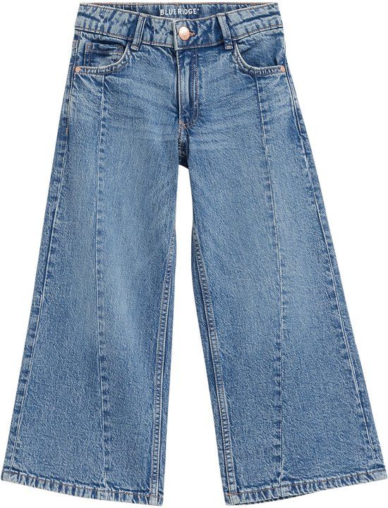 WE Fashion Meisjes wide leg jeans - Blauw - Katoen - Maat 176