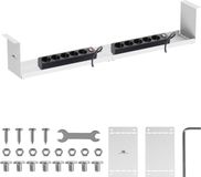 Compacte Maclean - Compacte kabelgoot voor onder het bureau, 85 cm, staal, wit, MC-107 W