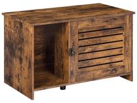 Merkloos Kattenbak kast - Kattenhuis - Kattenkast met lamellendeur - Spaanplaat E1 - 80 x 45 x 46 cm - Voor binnen