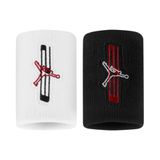 Nike Jordan Jumpman Wristbands Graphic Lot de 2 bandeaux de sport pour entraînement et jeu, noir/blanc/rouge gym, taille unique