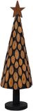 vidaXL Sapin de Noël avec support marron 149 cm teck massif