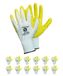 TK Gloves CHEETAH/Montagehandschoenen, maat 10, 12 paar, geel, wit