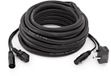 Gear4music XLR en UK IEC Combinatiekabel, 20m, Zwart