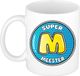 Bellatio Decorations Cadeau mok/beker - Super meester - wit - 300 ml