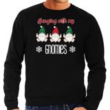 Bellatio Decorations foute kersttrui/sweater heren - Kerst kabouter/gnoom - zwart - Gnomies S