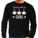 Bellatio Decorations foute kersttrui/sweater heren - Kerst kabouter/gnoom - zwart - Gnomies S