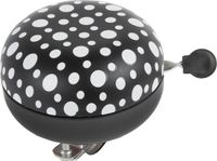 M-Wave Fietsbel Ding-Dong ø80mm - Black with white fluorescent dots