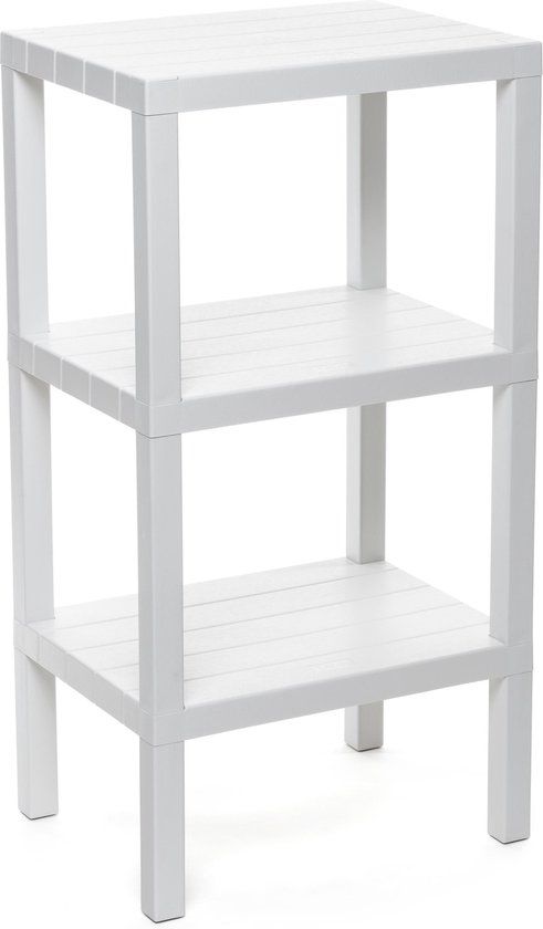 tatay Badkamer rek 3 etage wit / handdoek rek wit geheel waterbestendig - 38x29x73cm