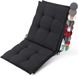 Beautissu Sun-NL Set de 2 Coussin de dossier bas premium 100x50 cm - Résistant aux UV & Coussin de 8 cm d'épaisseur Coussin de chaise de jardin Bandes de fixation antidérapantes Tissu résistant Anthracite rayé