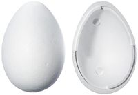 Rayher Hobby 3317100 piepschuim ei, 2 halve schalen, hoogte 30 cm, wit