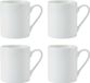 Mikasa Egret Mokenset van fijn porselein, 4 x klassieke witte kopjes voor thee en koffie, 380 ml, geschenkverpakking en vaatwasmachinebestendig
