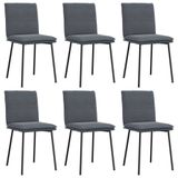 vidaXL Eetkamerstoelen 6 st fluweel donkergrijs