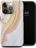 Selencia Hoesje iPhone 15 Pro - Vivid Backcover - Chic Marble Gold
