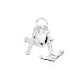 Lucardi Dames Zilveren hanger geloof, hoop, liefde - Hanger - 925 Zilver - Zilverkleurig