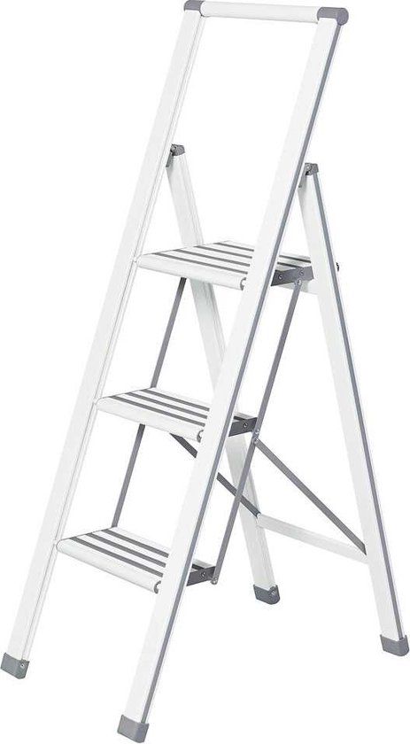 Wenko Huishoudtrap Aluminium Wit 3 Treden