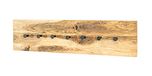 HAKU Wandkapstok geolied eiken, zwart, Massief hout, metaal - Maat: B 80 cm x H 20 cm x D 6 cm, Stijl: Modern