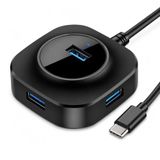 DrPhone QC - 4 poorten USB 3.0 Naar USB-C Hub - 5GBPS - Zwart