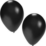 Shoppartners Bv 50x ballonnen zwart en zilver - knoopballonnen
