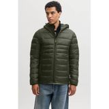 JACK & JONES ESSENTIALS quilted gewatteerde jas - donkergroen