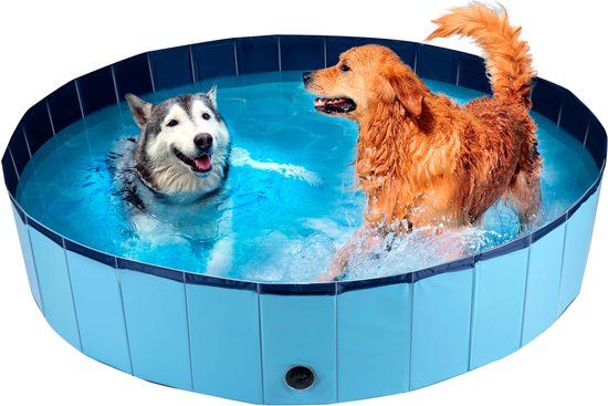 maxxpro Hondenzwembad - 160 x 30 CM - Blauw - Opvouwbaar Honden Bad - Anti-Slip Bodem
