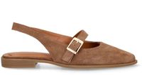 No Stress - Dames - Bruine suède slingbacks - Maat 37