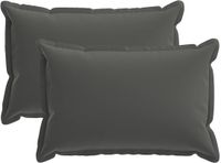 vidaXL - Kussensloop - 2 stuks - HOUTEN - Antraciet - 50 x 80 cm - Polyester