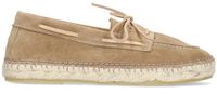Manfield Dames Taupe Suède Veterschoentjes Maat 40