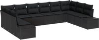 vidaXL Tuinbank Set Zwart Polyrattan
