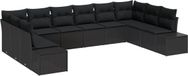 vidaXL Tuinbank Set Zwart Polyrattan