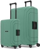 Redolz Essentials 15 Kofferset van 4 koffers met 4 wielen, maten S en L, met driepuntssluiting - Harde bagage - TSA slot - sea green