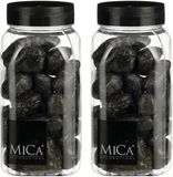 Mica Decorations pierres décoratives - 2x - grand - 650ml - anthracite mix