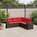Maison Exclusive - 5-delige loungeset voor de tuin met kussens, bruin, van polyrotan
