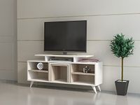 Hanah Home Moderne tv-unit met wandmontageoptie, White & Cordoba, 120 cm