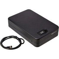AmazonBasics Large - Draagbare kluis for jewelry / credit cards / cash / documents / firearms - combination lock - staallegering - zwart