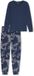 SCHIESSER Pyjama lang Dames Gebloemd Lange mouw 100% Katoen Admiraal Maat 46