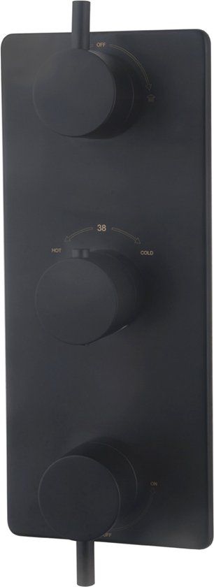 Wiesbaden Caral Inbouw Douchekraan Afbouwset 3-Weg - Mat Zwart