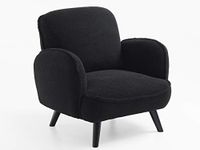 Atlantic Home Collection BEN, fauteuil, imitatie schapenwol, wit