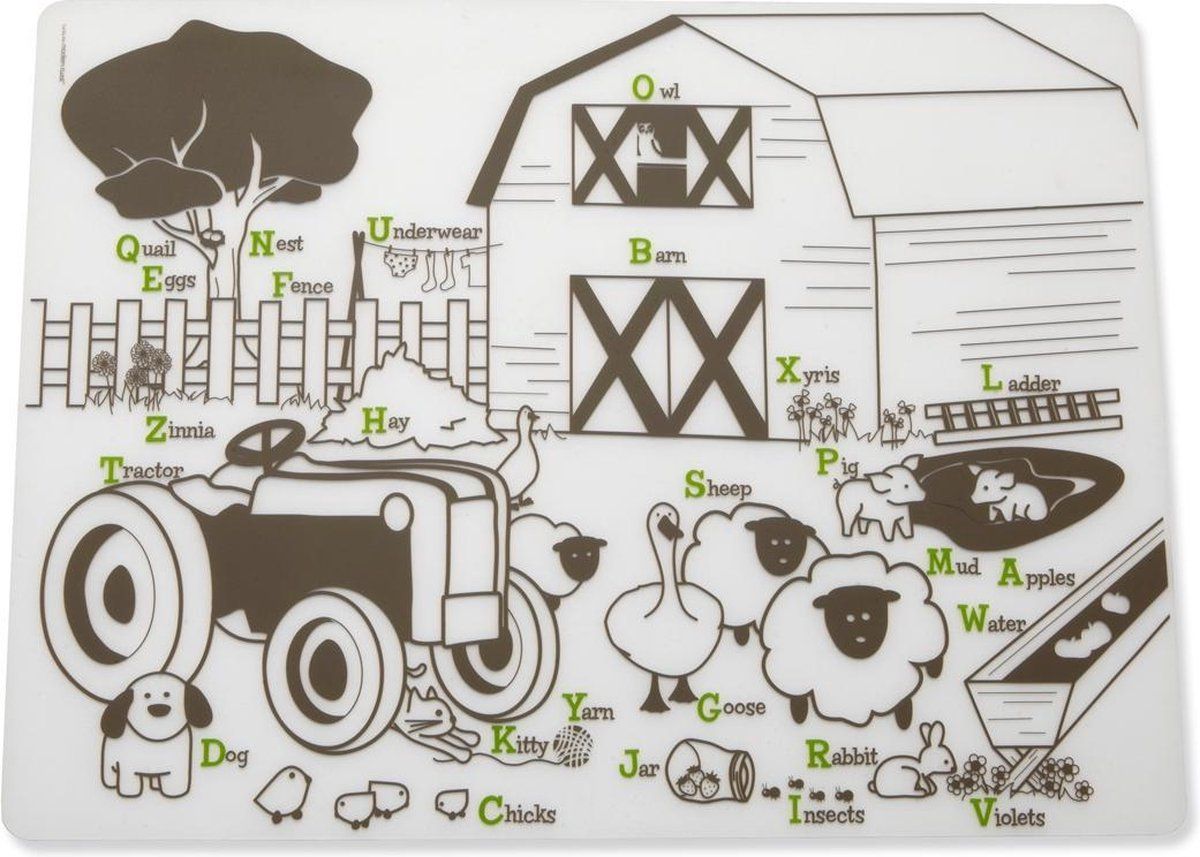 Modern Twist Mark Matz Farm Buddies Placemat - 40 x 32 cm - Roze