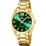 Festina - F20640/9 - Polshorloge - Dames - Goudkleurig - Groene Wijzerplaat