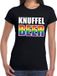 Bellatio Decorations Shoppartners Bv Knuffel beer gay pride t-shirt zwart met regenboog tekst voor dames - Gay pride/LGBT kleding M