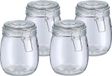 Zeller Voorraadpot/bewaarpot Alfie - 4x - 750 ml - glas - beugelsluiting - D11 x H14 cm