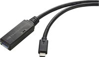 Renkforce RF-5231962 USB-kabel USB 3.2 Gen1 USB-C stekker, USB-A bus 5.00 m Zwart Actief met signaalversterking, Met OTG-functie