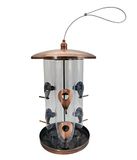 Dehner Natura Wildbird voerdispenser Messina, om op te hangen, ongeveer 21,5 x 36 cm, metaal, koper