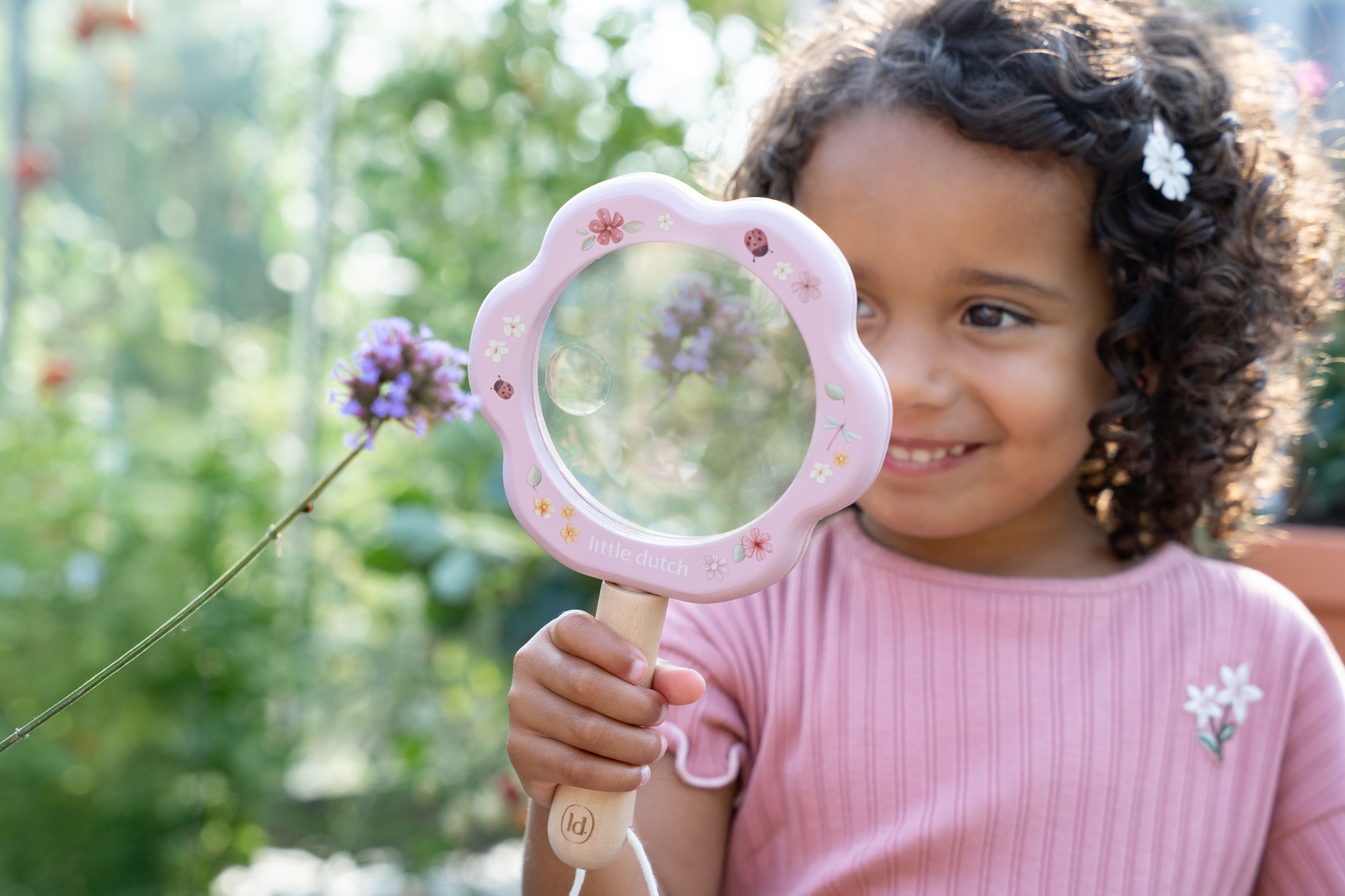 Little Dutch Fairy Garden Houten Vergrootglas Roze