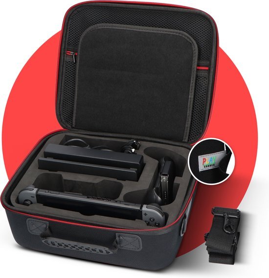 Playcorner Case – Opbergtas Geschikt Voor Nintendo Switch Console + Accessoires – Bescherm Hoes – OLED – Zwart